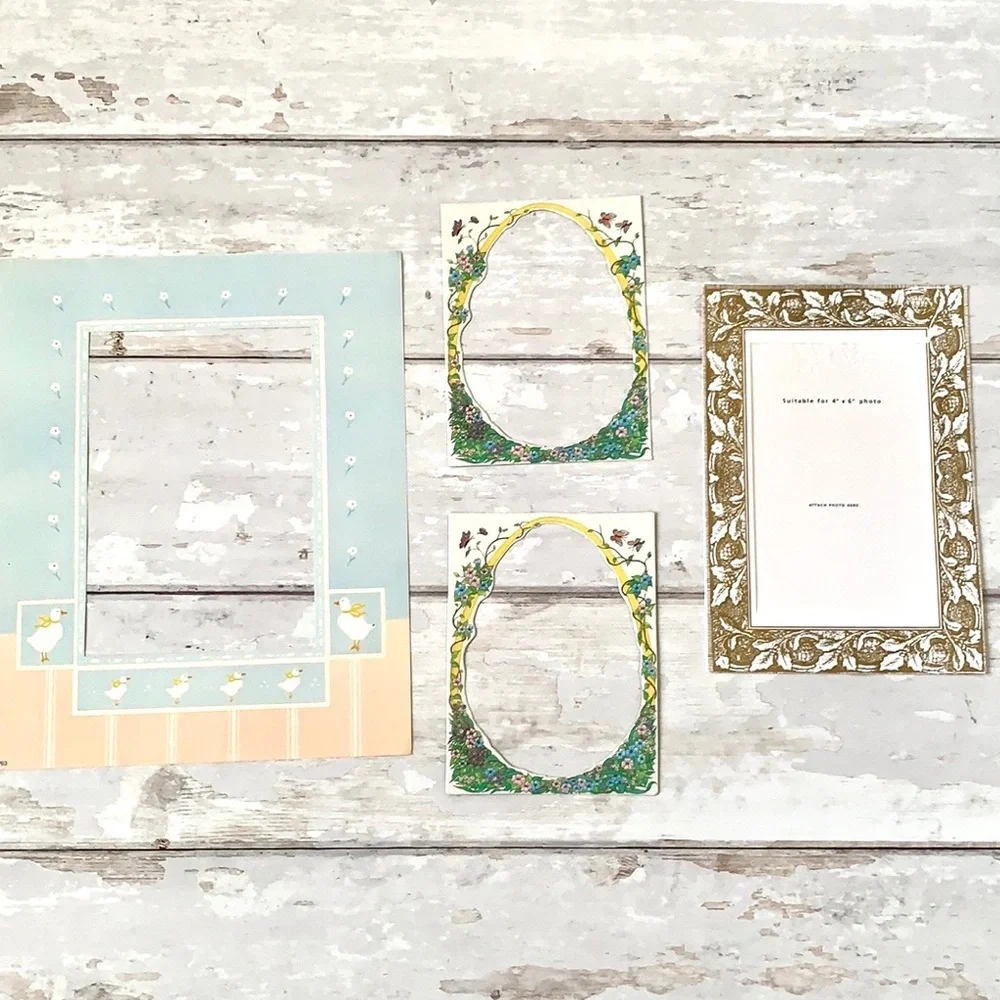 Picture Photo Frame Inserts Mats Matting Spring Floral Prints Set of 4 Bundle